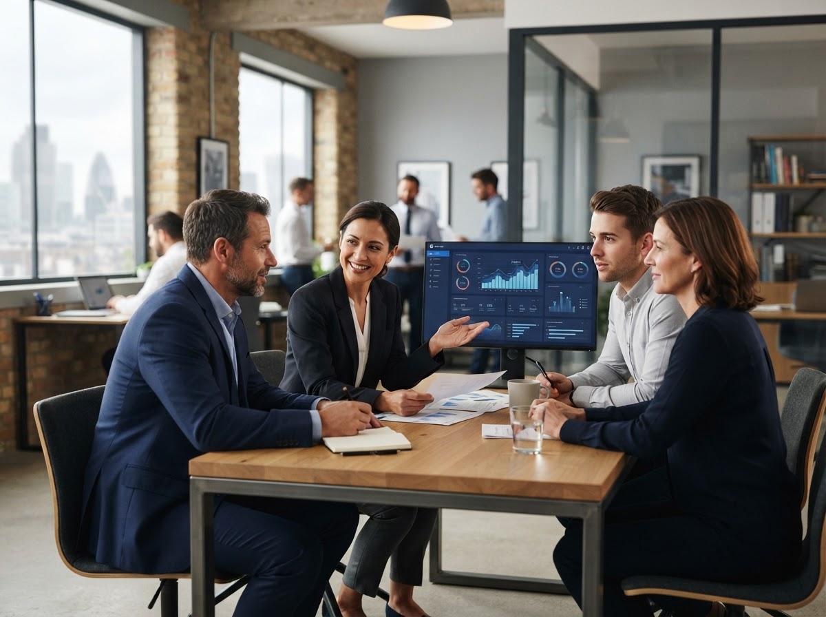 Fonte Capitanca analysts reviewing AI-generated portfolio data on screen